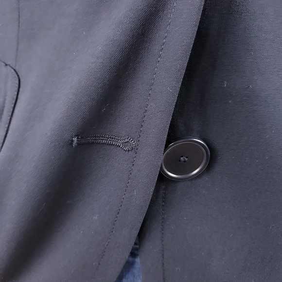 Akris Punto Black One Button Wool Blazer Career Office Tailored Jacket Size 10 - Picture 6 of 11